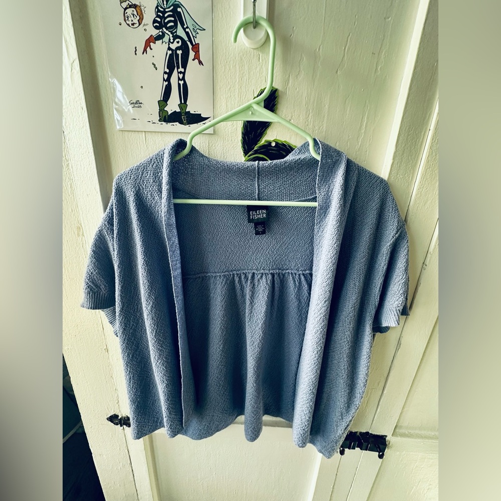 Eileen Fisher Women's Textured Blue Blouse